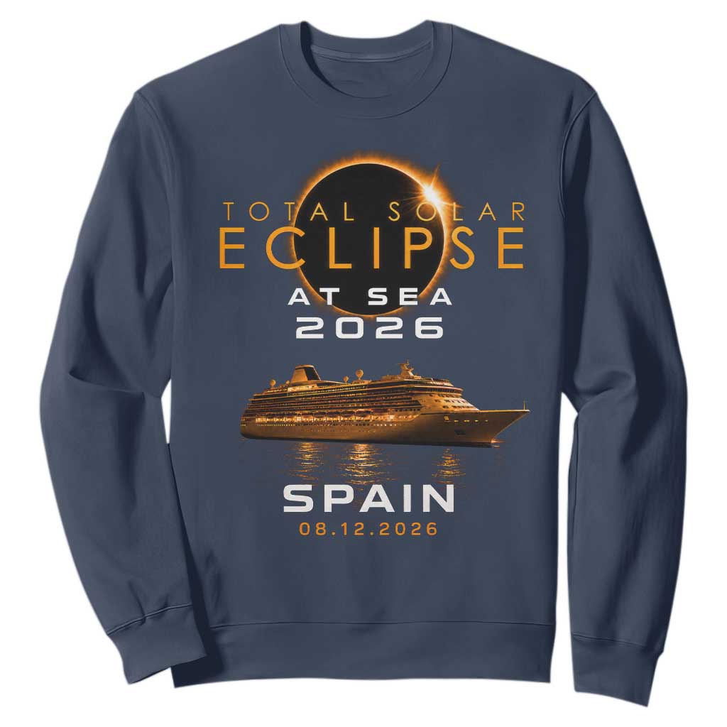 Spain Total Solar Eclipse 2026 At Sea Cruise Sweatshirt