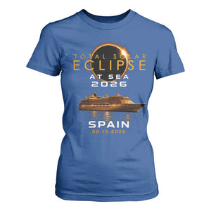 Spain Total Solar Eclipse 2026 At Sea Cruise T Shirt For Women