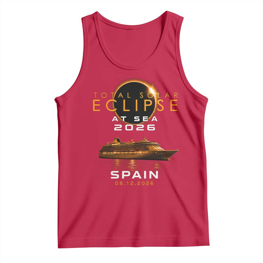 Spain Total Solar Eclipse 2026 At Sea Cruise Tank Top