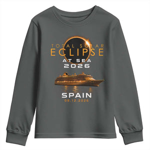 Spain Total Solar Eclipse 2026 At Sea Cruise Youth Sweatshirt