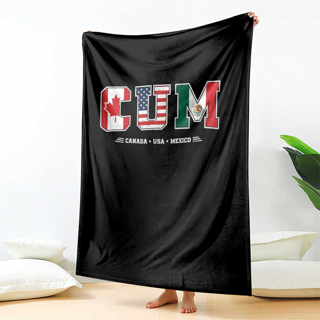 CUM Canada USA Mexico Patriotic Soccer Fans Throw Blanket