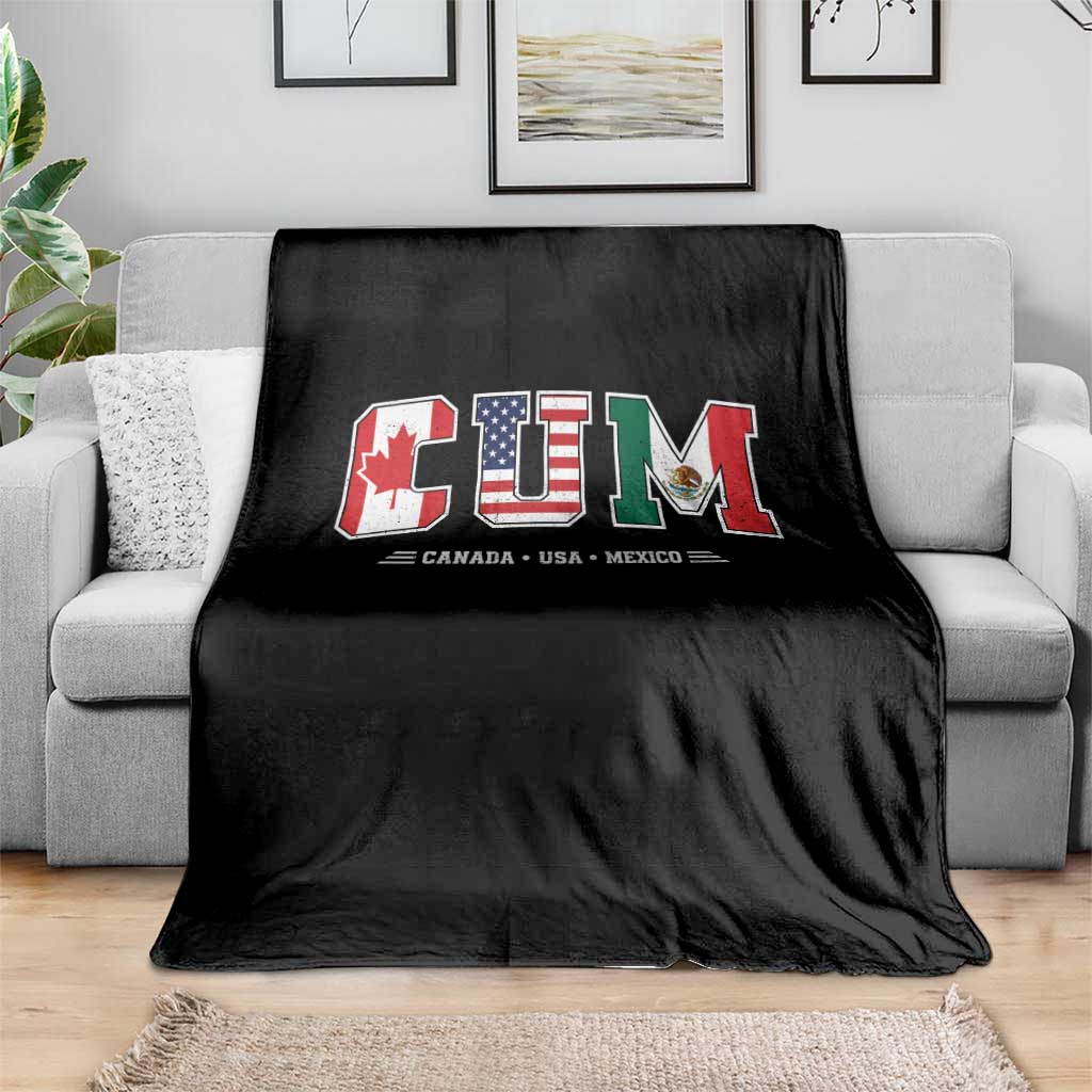 CUM Canada USA Mexico Patriotic Soccer Fans Throw Blanket