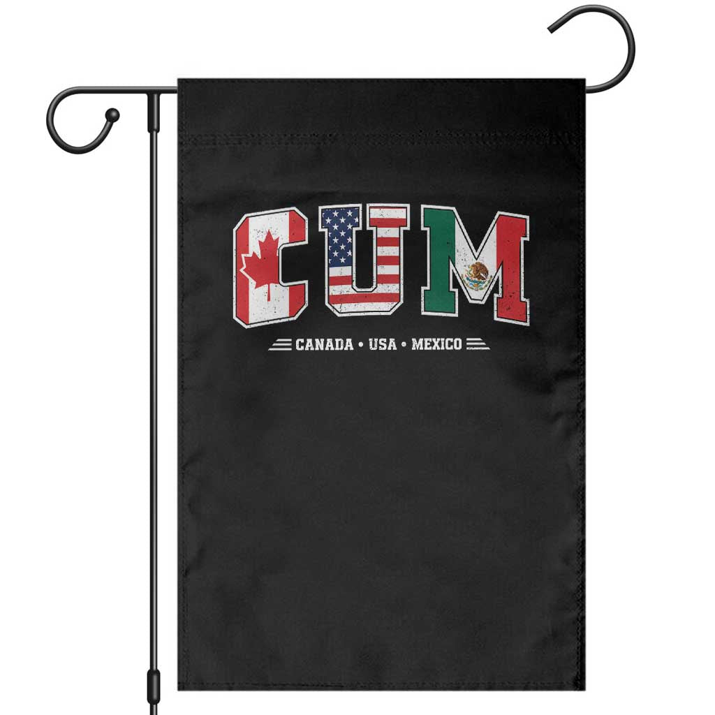 CUM Canada USA Mexico Patriotic Soccer Fans Garden Flag