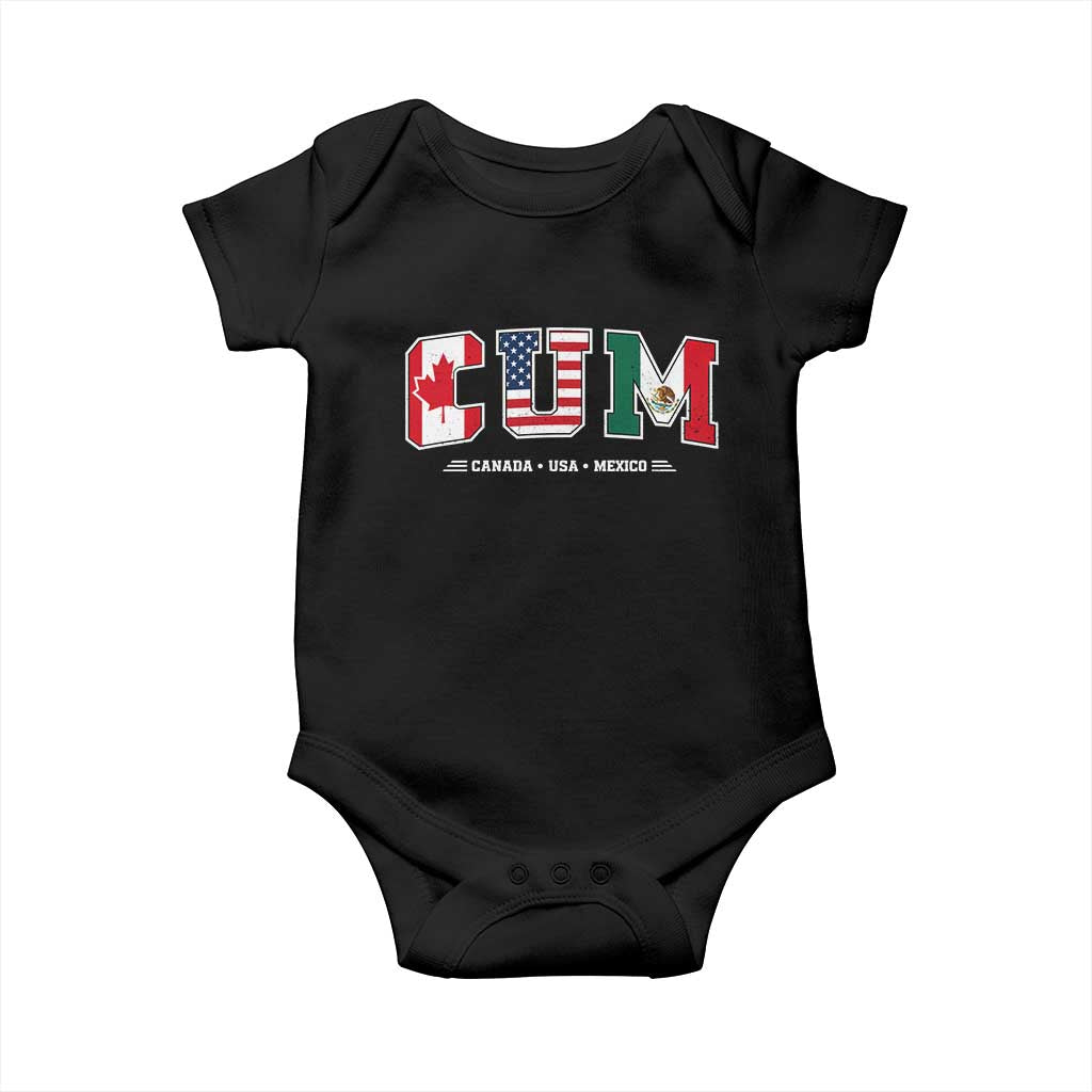CUM Canada USA Mexico Patriotic Soccer Fans Baby Onesie TS11 Black Print Your Wear
