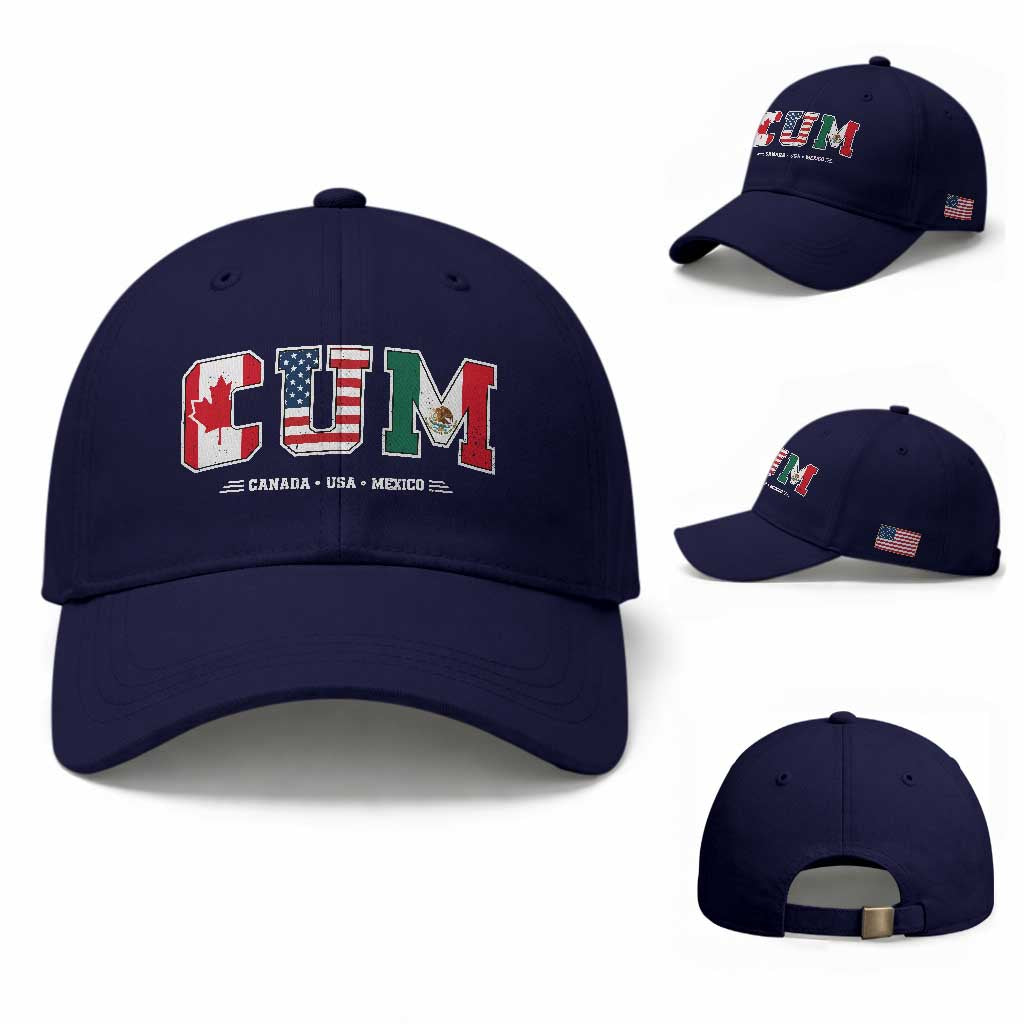 CUM Canada USA Mexico Patriotic Soccer Fans Baseball Cap