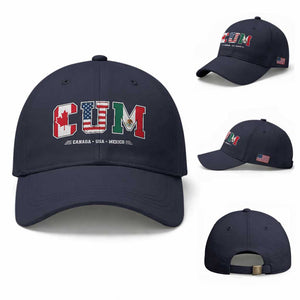 CUM Canada USA Mexico Patriotic Soccer Fans Baseball Cap