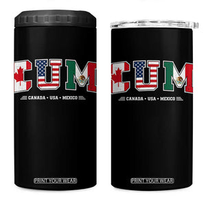 CUM Canada USA Mexico Patriotic Soccer Fans 4 in 1 Can Cooler Tumbler