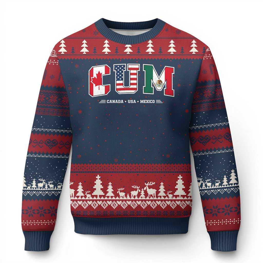 CUM Canada USA Mexico Patriotic Soccer Fans Ugly Christmas Sweater