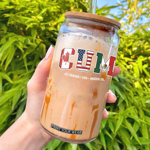 CUM Canada USA Mexico Patriotic Soccer Fans Glass Can
