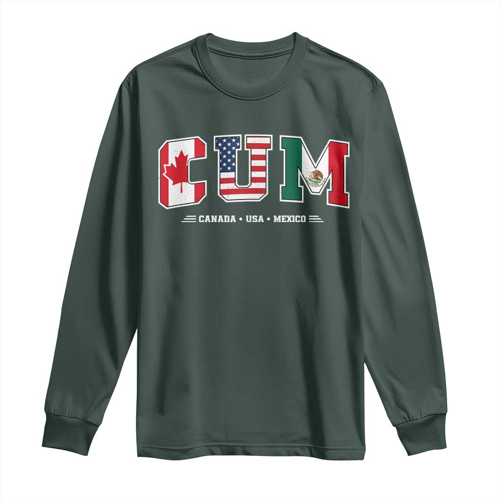 CUM Canada USA Mexico Patriotic Soccer Fans Long Sleeve Shirt