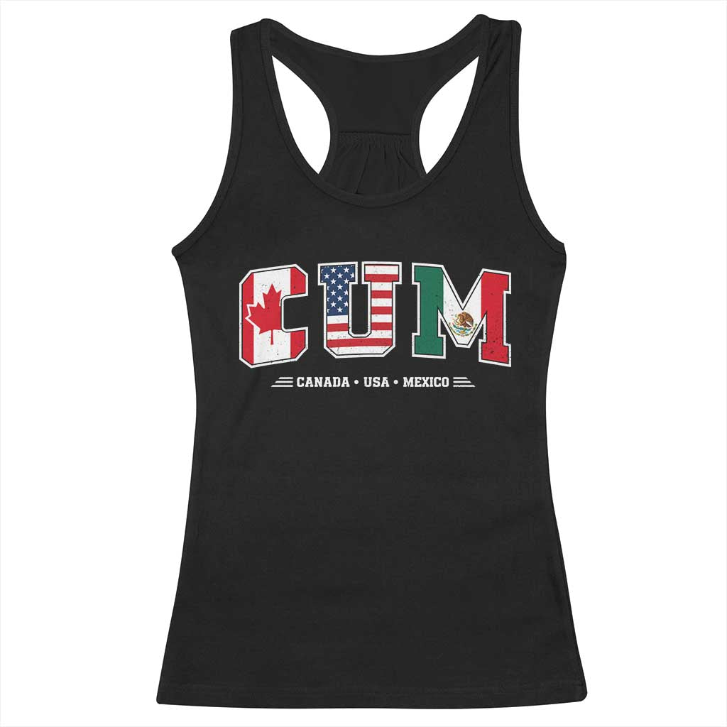 CUM Canada USA Mexico Patriotic Soccer Fans Racerback Tank Top