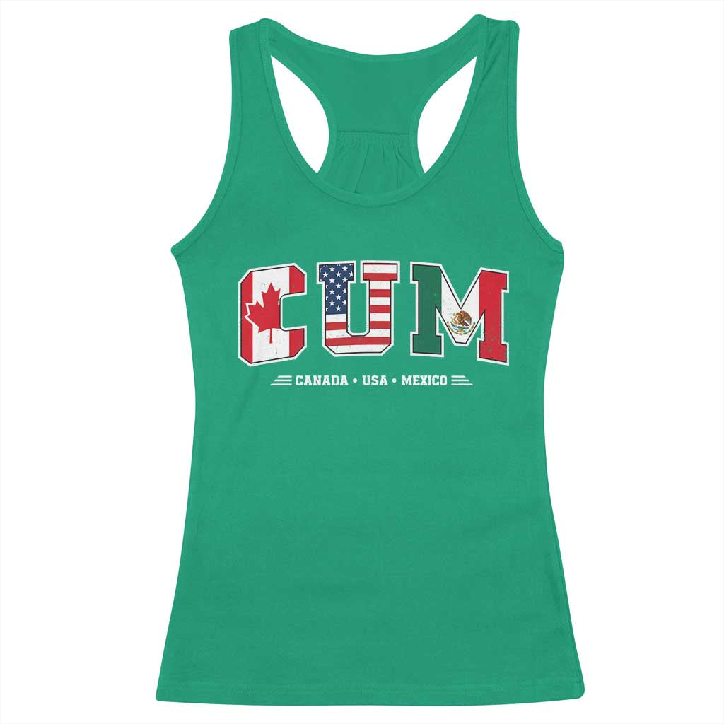 CUM Canada USA Mexico Patriotic Soccer Fans Racerback Tank Top