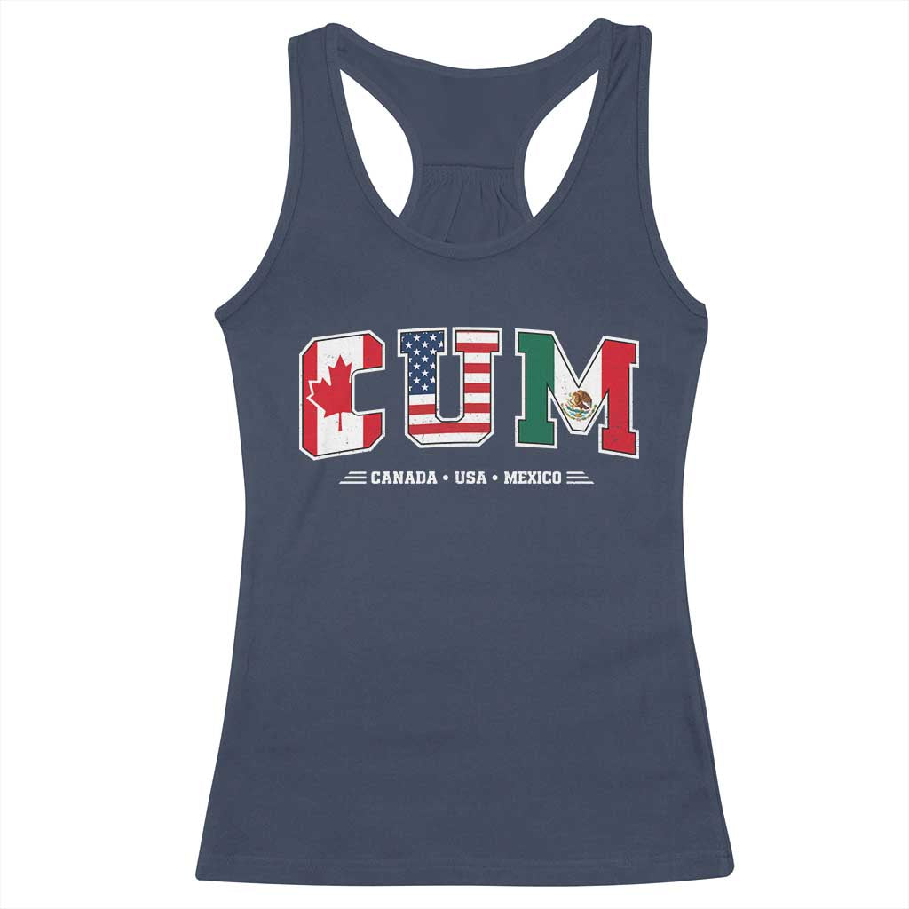 CUM Canada USA Mexico Patriotic Soccer Fans Racerback Tank Top