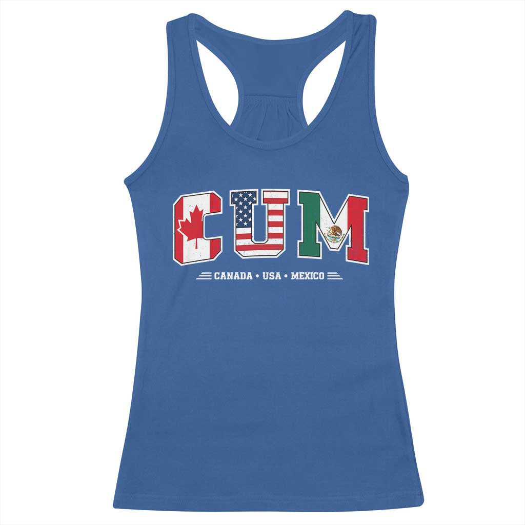 CUM Canada USA Mexico Patriotic Soccer Fans Racerback Tank Top