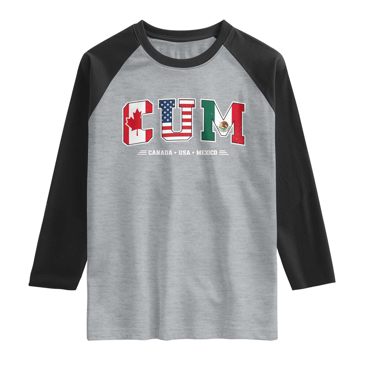 CUM Canada USA Mexico Patriotic Soccer Fans Raglan Shirt