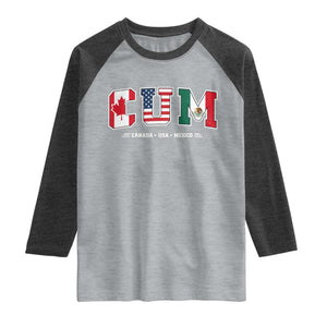 CUM Canada USA Mexico Patriotic Soccer Fans Raglan Shirt