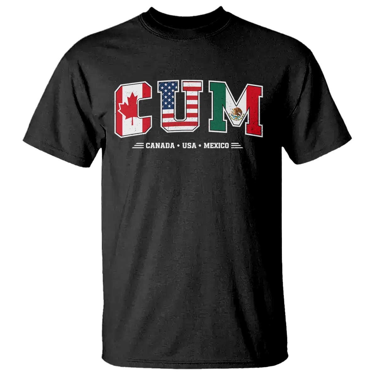 CUM Canada USA Mexico Patriotic Soccer Fans T Shirt TS11 Black Print Your Wear