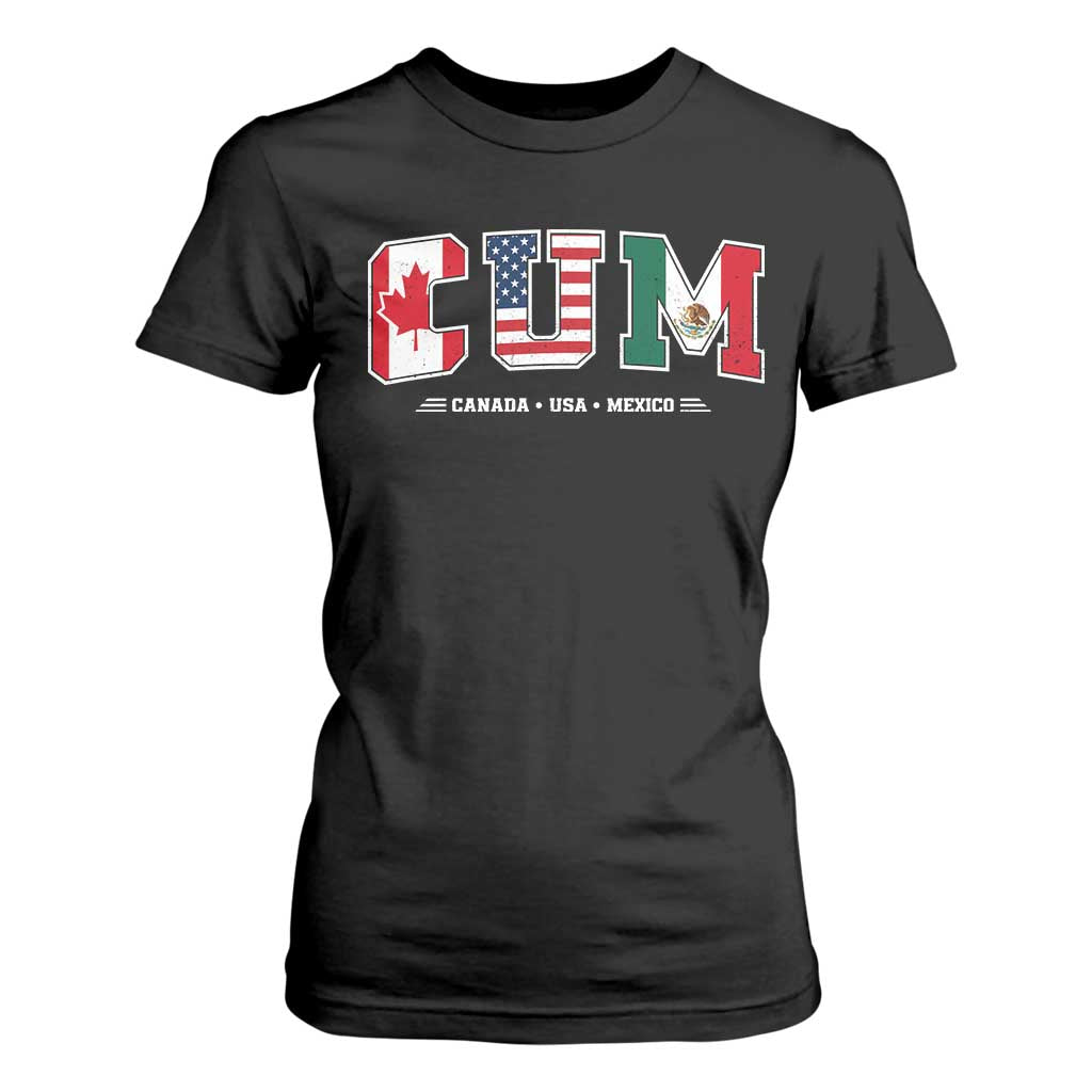 CUM Canada USA Mexico Patriotic Soccer Fans T Shirt For Women