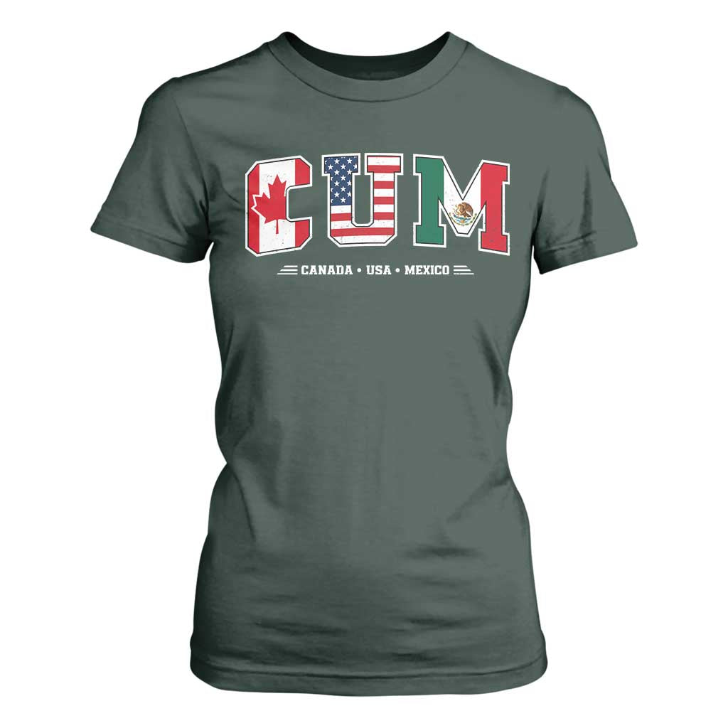 CUM Canada USA Mexico Patriotic Soccer Fans T Shirt For Women