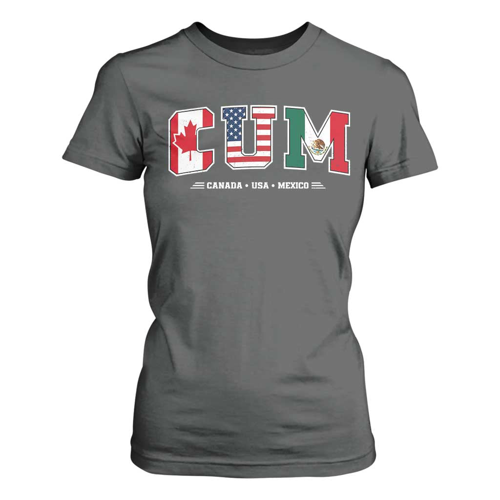 CUM Canada USA Mexico Patriotic Soccer Fans T Shirt For Women