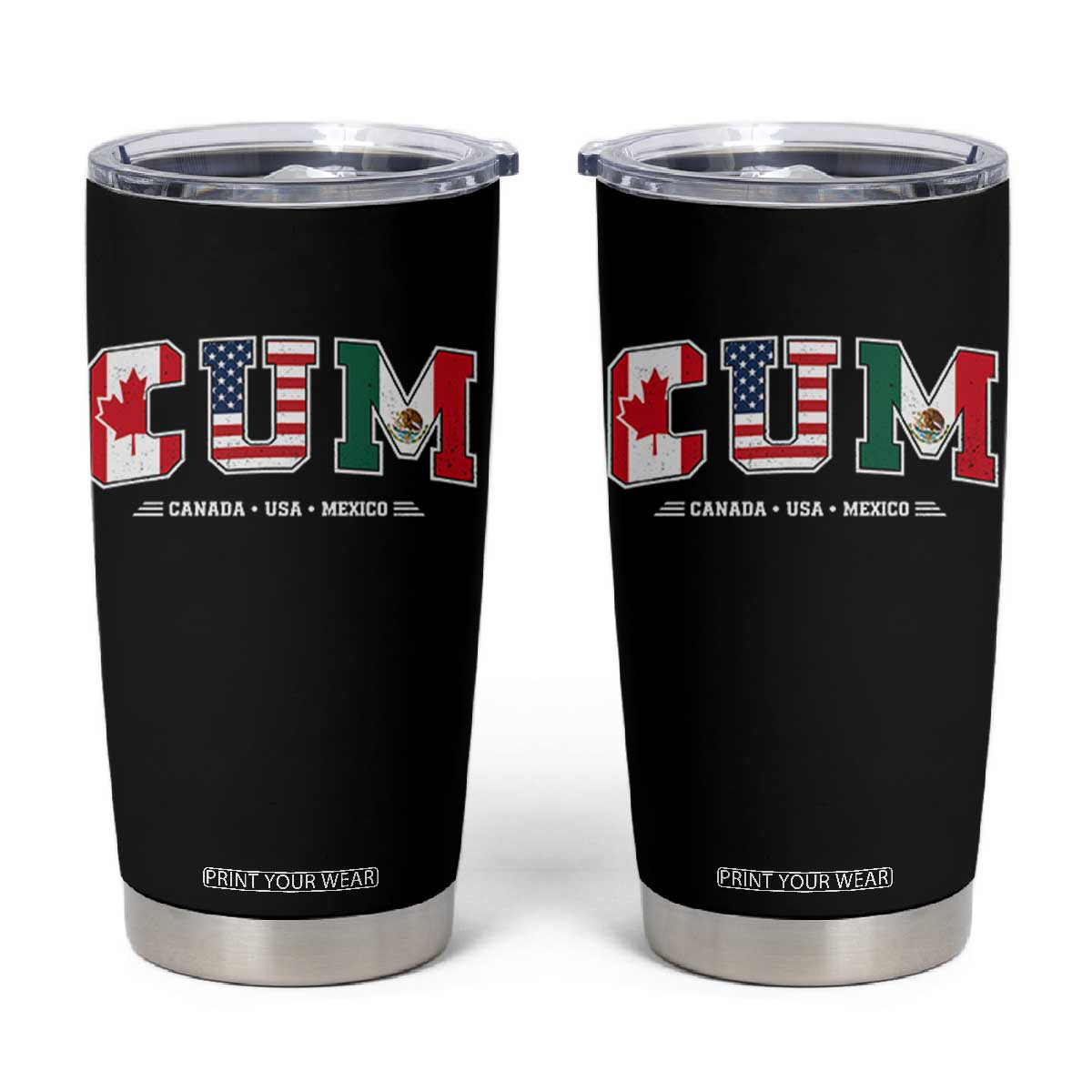 CUM Canada USA Mexico Patriotic Soccer Fans Tumbler Cup TS11 Black Print Your Wear