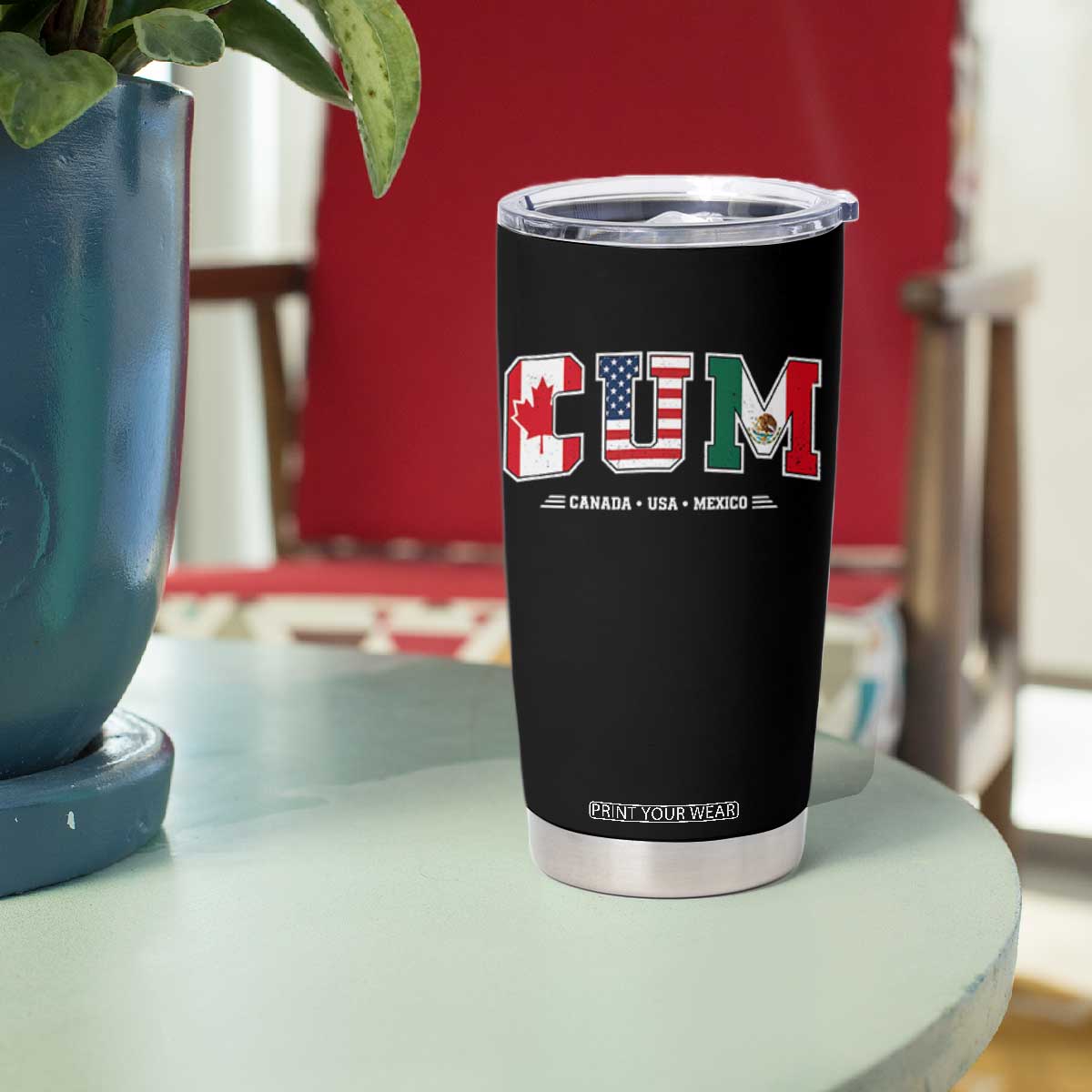 CUM Canada USA Mexico Patriotic Soccer Fans Tumbler Cup