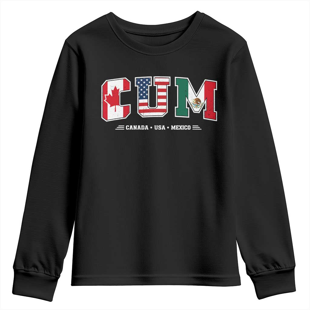 CUM Canada USA Mexico Patriotic Soccer Fans Youth Sweatshirt TS11 Black Print Your Wear