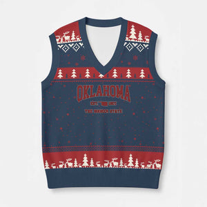 Oklahoma The Sooner State Sports Throwback Design Jersey Style V-Neck Knit Sweater Vest