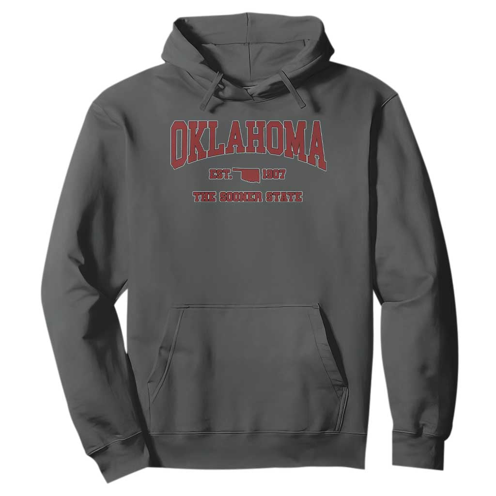 Oklahoma The Sooner State Sports Throwback Design Jersey Style Hoodie
