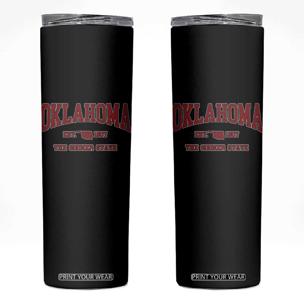 Oklahoma Sports Throwback Design Jersey Style Skinny Tumbler