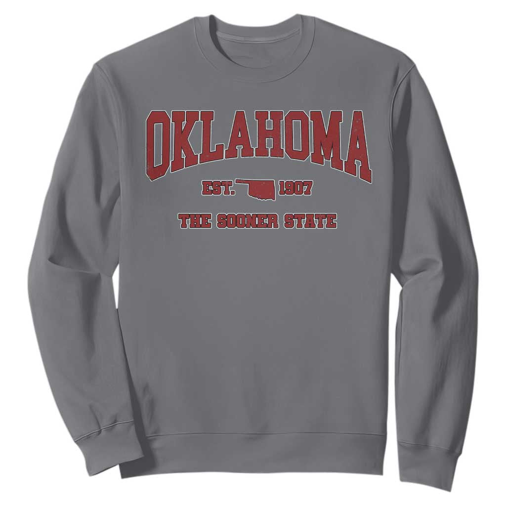 Oklahoma The Sooner State Sports Throwback Design Jersey Style Sweatshirt