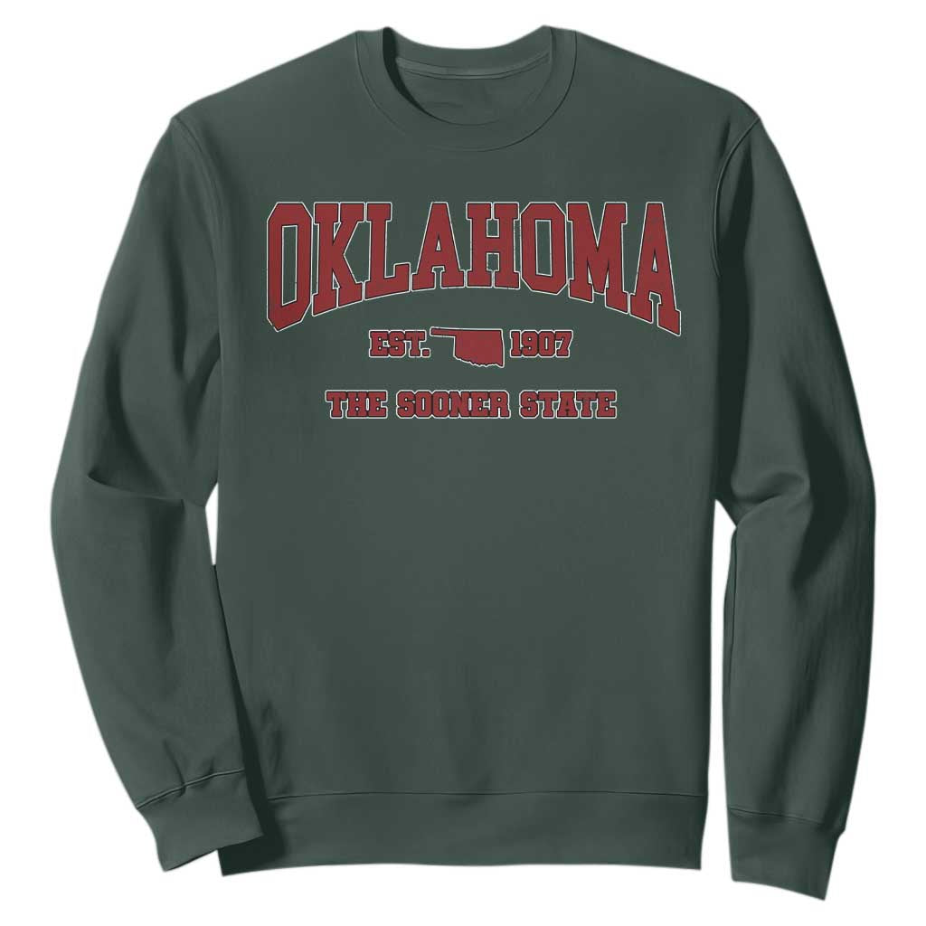 Oklahoma The Sooner State Sports Throwback Design Jersey Style Sweatshirt