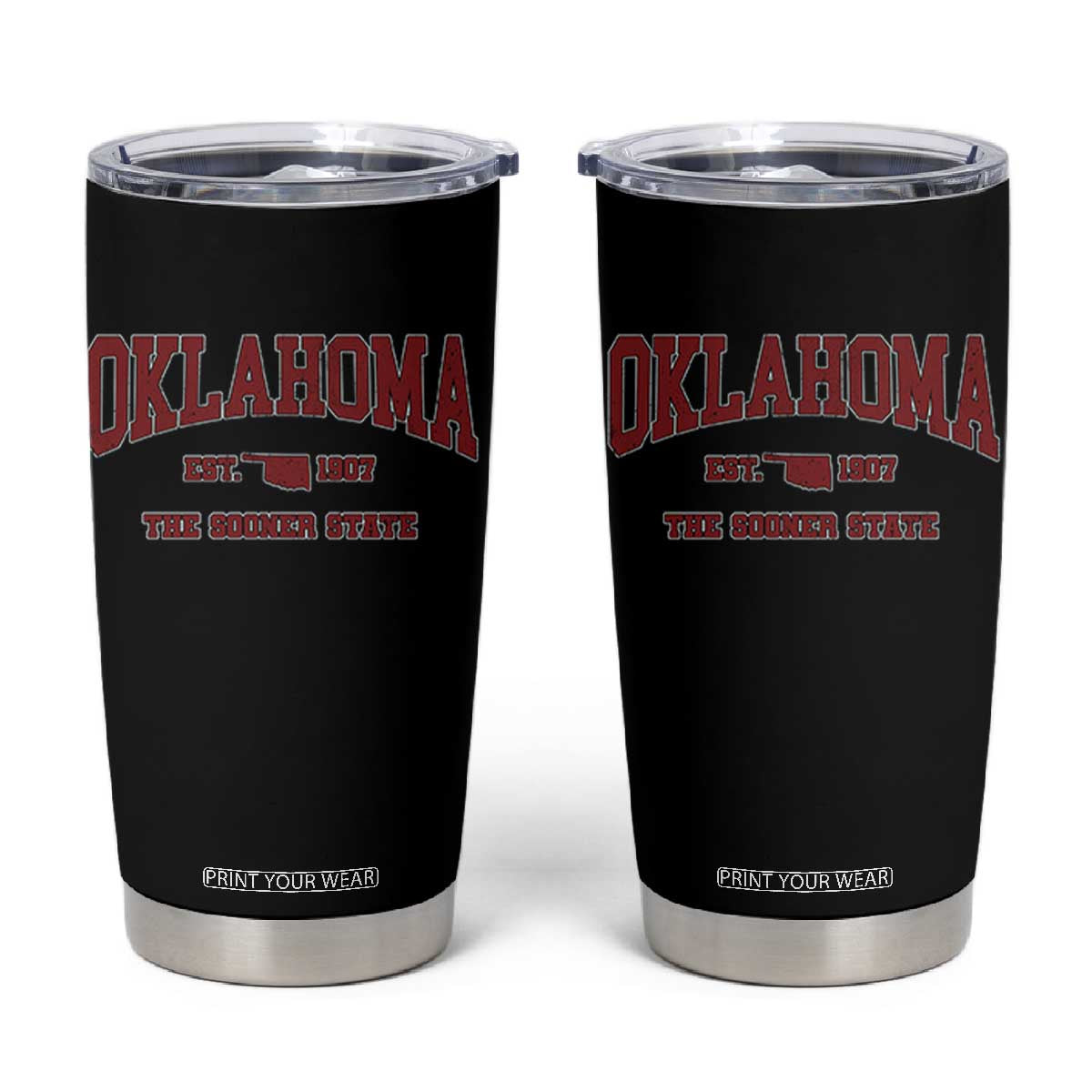 Oklahoma Sports Throwback Design Jersey Style Tumbler Cup TS11 Black Print Your Wear