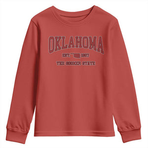 Oklahoma The Sooner State Sports Throwback Design Jersey Style Youth Sweatshirt