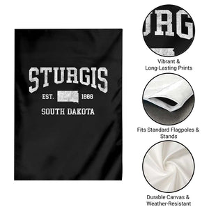 Sturgis South Dakota Est 1888 Garden Flag Vintage SD State Map Pride