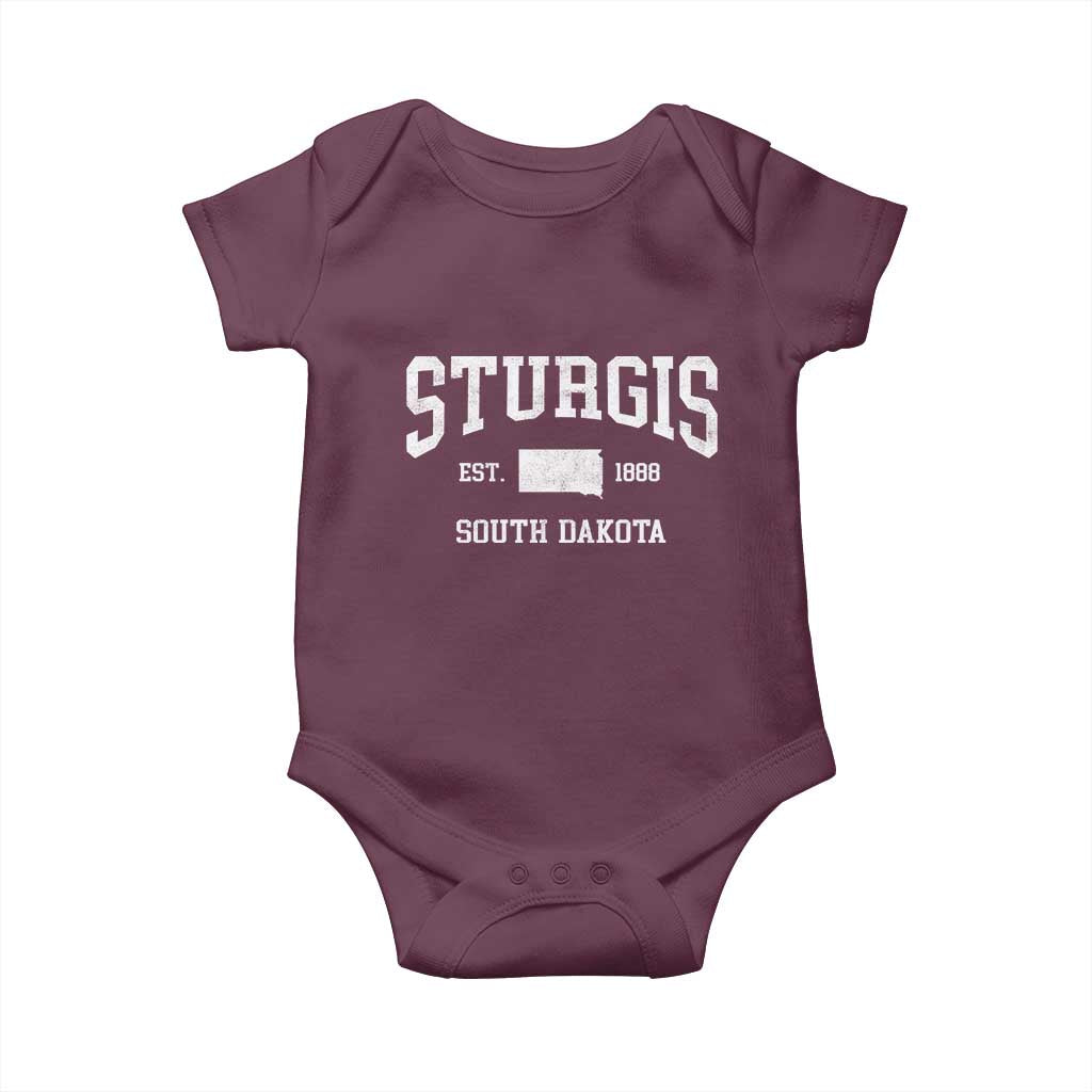 Sturgis South Dakota Est 1888 Baby Onesie Vintage SD State Map Pride