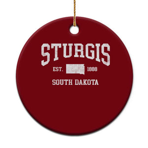 Sturgis South Dakota Est 1888 Ceramic Ornament Vintage SD State Map Pride