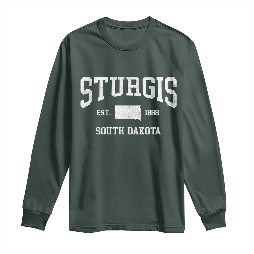 Sturgis South Dakota Est 1888 Long Sleeve Shirt Vintage SD State Map Pride