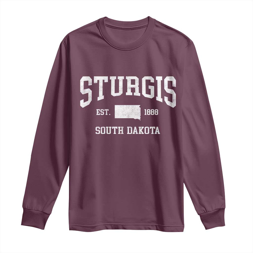 Sturgis South Dakota Est 1888 Long Sleeve Shirt Vintage SD State Map Pride