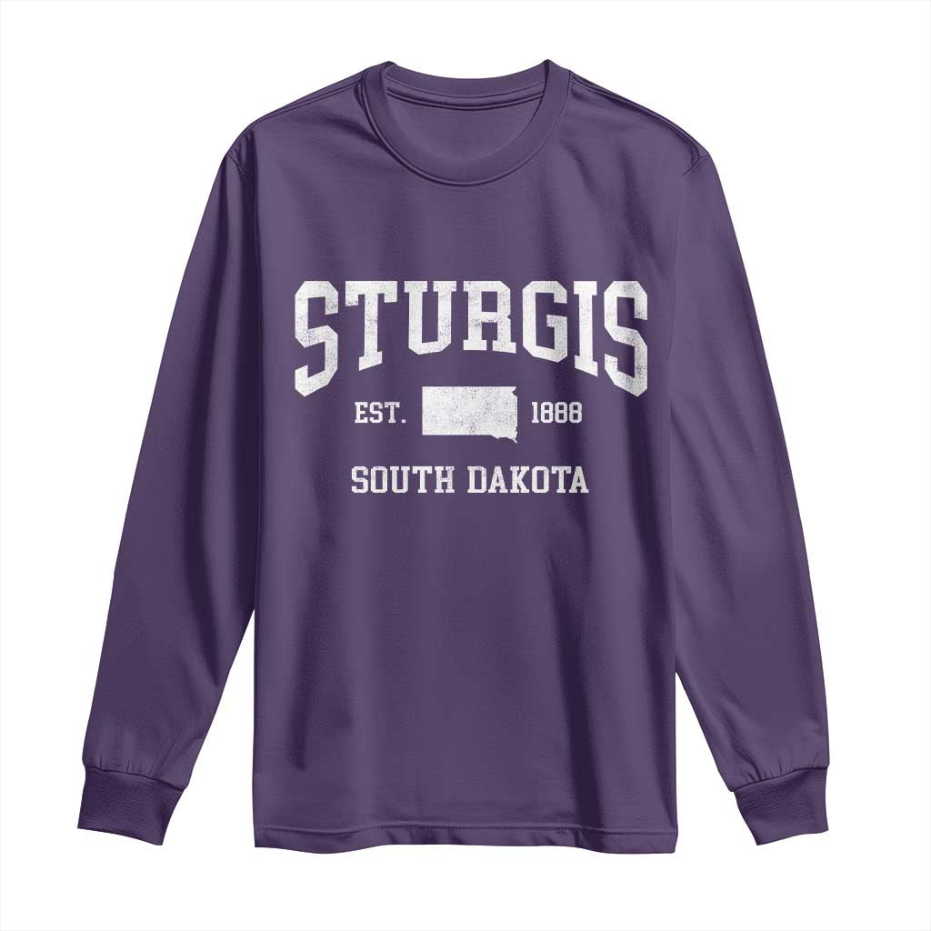 Sturgis South Dakota Est 1888 Long Sleeve Shirt Vintage SD State Map Pride