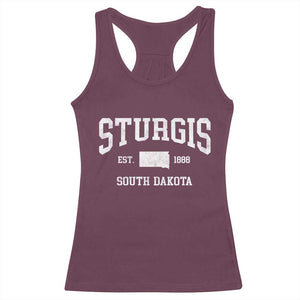 Sturgis South Dakota Est 1888 Racerback Tank Top Vintage SD State Map Pride