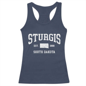 Sturgis South Dakota Est 1888 Racerback Tank Top Vintage SD State Map Pride