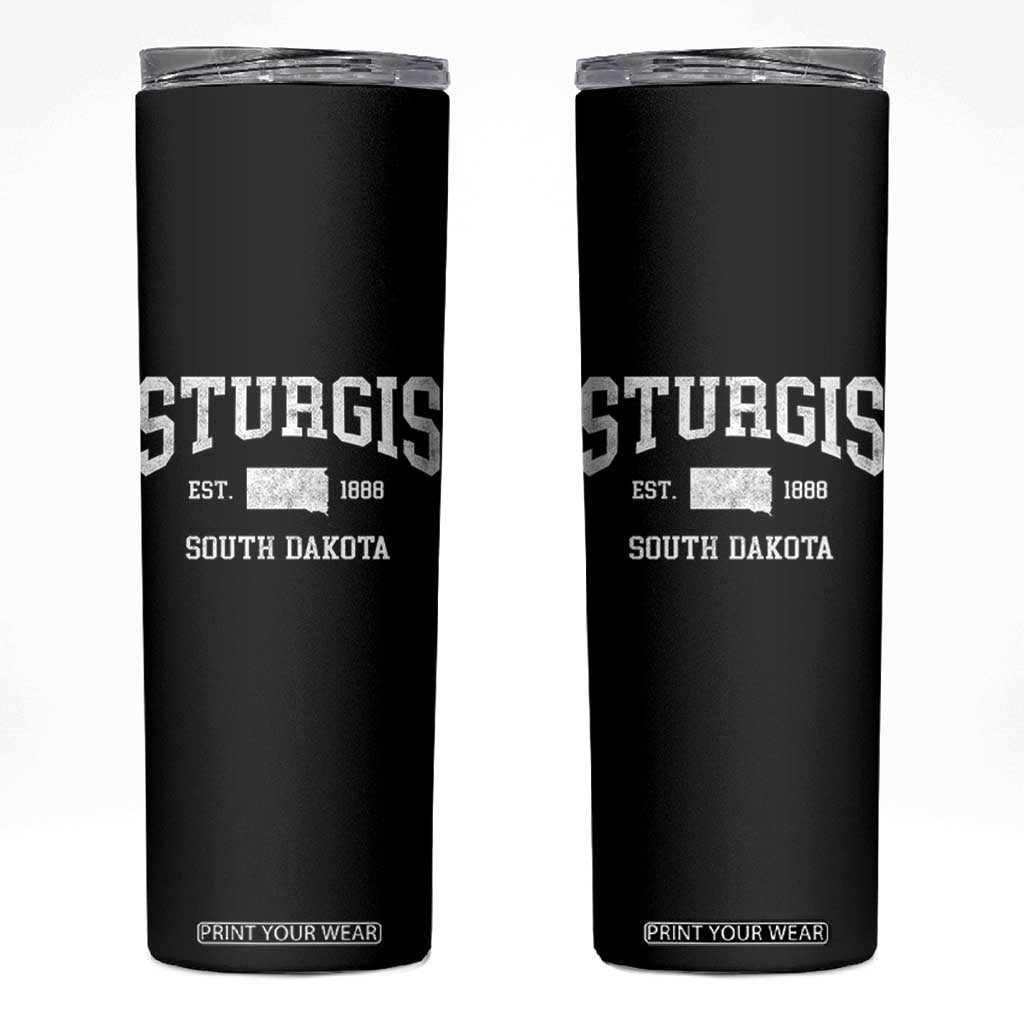 Sturgis South Dakota Est 1888 Skinny Tumbler Vintage SD State Map Pride