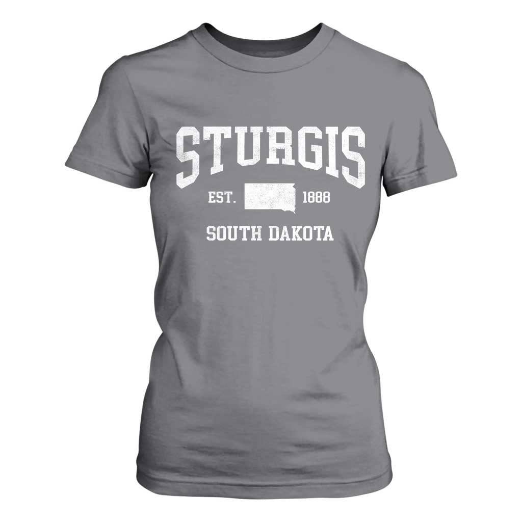 Sturgis South Dakota Est 1888 T Shirt For Women Vintage SD State Map Pride