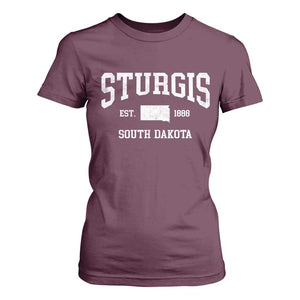 Sturgis South Dakota Est 1888 T Shirt For Women Vintage SD State Map Pride