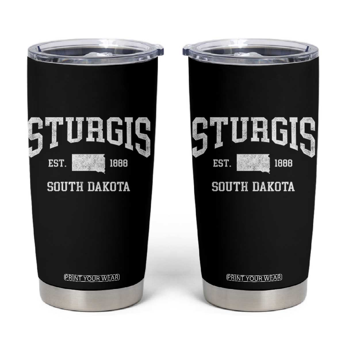 Sturgis South Dakota Est 1888 Tumbler Cup Vintage SD State Map Pride