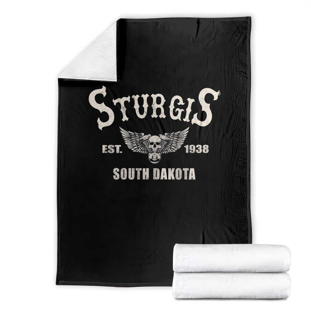 Sturgis South Dakota Est 1938 Motorcycle Biker Skull Throw Blanket