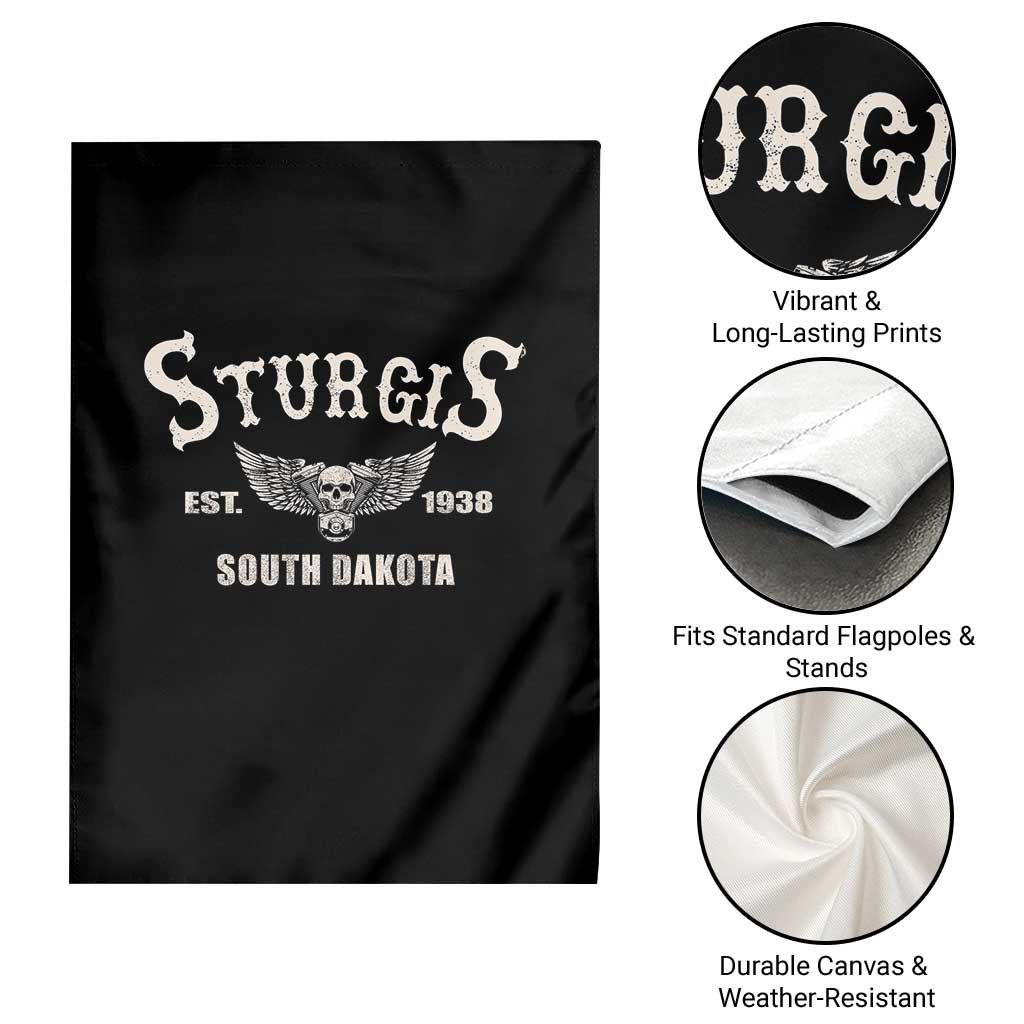 Sturgis South Dakota Est 1938 Motorcycle Biker Skull Garden Flag