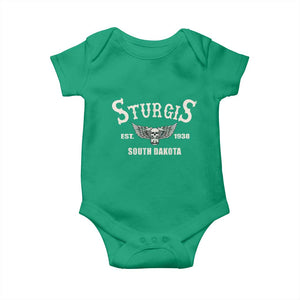 Sturgis South Dakota Est 1938 Motorcycle Biker Skull Baby Onesie TS11 Irish Green Print Your Wear