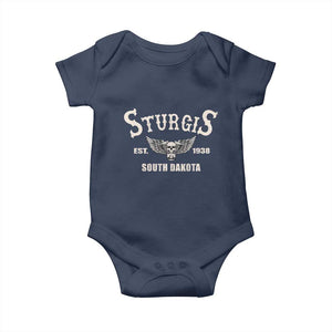 Sturgis South Dakota Est 1938 Motorcycle Biker Skull Baby Onesie TS11 Navy Print Your Wear